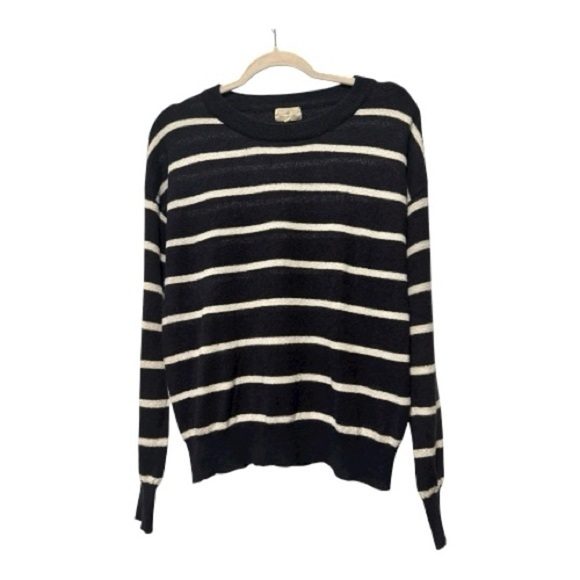 Thread & Supply Sweaters - Thread & Supply Navy Stripe Sweater Size L | Coastal Transitional Pullover